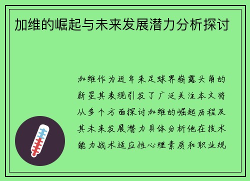 加维的崛起与未来发展潜力分析探讨